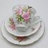 4x Pretty Floral Bone China Trio Sets Tea Cup Saucer & Plate - Vintage (#59320) 6