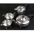 Lindisfarne Pattern 4 Piece Silver Plated Tea Service Set - Viners - Vintage (#59501) 2