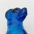 Antique Blue Pressed Glass Dog Paperweight Ornament (#59575) 3
