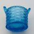 Pressed & Blown Blue Glass Vases Jugs Basket X4 - Antique & Vintage (#59579) 2