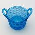 Pressed & Blown Blue Glass Vases Jugs Basket X4 - Antique & Vintage (#59579) 3