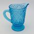 Pressed & Blown Blue Glass Vases Jugs Basket X4 - Antique & Vintage (#59579) 6