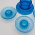4x Antique Pressed Blue Bead Glass Candle Holders (#59580) 2