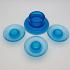 4x Antique Pressed Blue Bead Glass Candle Holders (#59580) 6