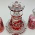 Cranberry & Clear Perfume Scent Bottles Collection - Antique / Vintage (#59582) 3