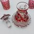 Cranberry & Clear Perfume Scent Bottles Collection - Antique / Vintage (#59582) 5