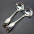 Fiddle Thread Shell Pair Of Large Sauce Ladles - Antique Silver Plated (#59628) 2
