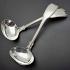 Fiddle Thread Shell Pair Of Large Sauce Ladles - Antique Silver Plated (#59628) 6