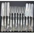 24pc Mother Of Pearl Handle Dessert Cutlery Set - Silver Plated 1860 - Antique (#59665) 6