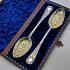 Beautiful Cased Pair Of Berry Bowl Spoons - Silver Plated - Antique (#59666) 6