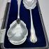 Louis Xvi Pattern Cased Pair Of Large Serving Spoons - Silver Plated Antique (#59675) 2