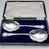Louis Xvi Pattern Cased Pair Of Large Serving Spoons - Silver Plated Antique (#59675) 6
