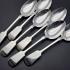 Fiddle Pattern - Set Of 6 Dessert Spoons - Silver Plated - Antique (#59685) 7