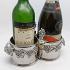 Double Wine Bottle Coaster & Glass Cheese Board - Silver Plated Silea Vintage (#59738) 8