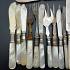Collection Of Mother Of Pearl Handled Cutlery Flatware Silver & Plated (#59748) 2