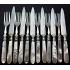 Mother Of Pearl Handle Fruit Dessert Cutlery Set Silver Plated Sheffield 1927 (#59775) 2
