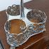 Beautiful Victorian Triple Wine Bottle Coaster Stand Silver Plated Antique (#59786) 2