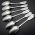 Initial 'p' Set Of 6 Dessert Spoons - Fiddle Pattern - Silver Plated - Antique (#59843) 4