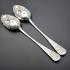 Beautiful Pair Of Berry Bowl Bright Cut Serving Spoons - Silver Plated Antique (#59850) 4