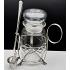 Silver Plated & Cut Glass Pickle Jar With Stand & Fork - Vintage (#59874) 8