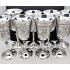 Set Of 8 Gleaming Silver Plated Larger Wine Goblet Glasses (#59899) 2