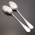 Antique Berry Bowl Serving Spoons Bright Cut Silver Plated Sheffield (#60190) 4
