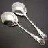 Pair Of Large Reeded Serving Spoons - Silver Plated - Antique Epns (#60238) 5