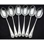Grecian Pattern - 6x Long Handle Soup Spoons - Silver Plated - Vintage (#54527) 5