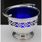 Vintage Swing Handled Sugar Bowl With Blue Glass Liner - Plato (#56911) 2