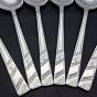 Viners Silver Rose Set Of 6 Dessert Spoons - Vintage Cutlery - Plated (#58521) 2