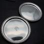 Pair Antique Silver Plated Larger Drinks / Bottle Coasters 'ajr' (#59490) 2
