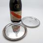 Pair Antique Silver Plated Larger Drinks / Bottle Coasters 'ajr' (#59490) 5
