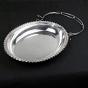 Antique Silver Plated Serving Dish Bowl With Detachable Cradle Handle (#59494) 2
