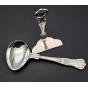 Kings Pattern - Pair Of Baby Feeding Food Pusher & Spoon - Silver Plated (#59616) 2