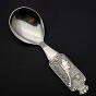 Vintage 830 Solid Silver Norway Souvenir Caddy Spoon Saethers Gull (#59777) 5