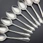 Dubarry Pattern Set Of 8 Tea Spoons - Walker & Hall Silver Plated Vintage (#59856) 3
