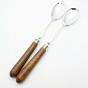 Edwardian Silver Plated & Oak Pair Of Salad Servers - Antique (#59866) 4