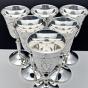 Set Of 6 Gleaming Silver Plated Liquer / Sherry Goblet Glasses (#59898) 3