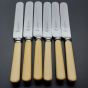 Set Of 6 Palette Shape Side Dessert Knives Faux Bone Handled Stainless Steel (#59932) 2