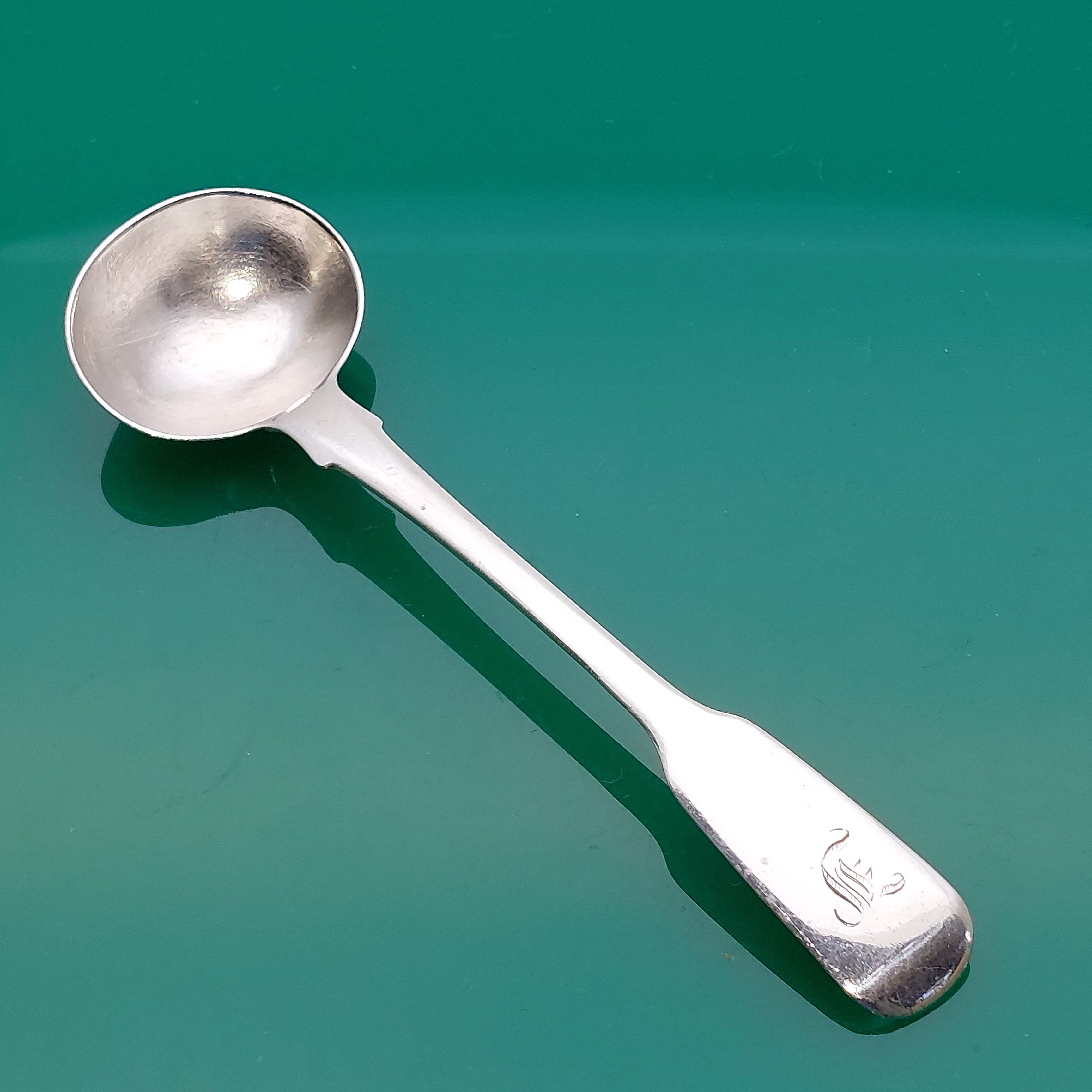 Antique Silver Sterling Salt Spoons INITIAL 'J' STERLING SILVER