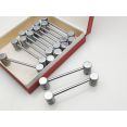 Vintage Set Of 12 Cutlery Knife Rests Heavy 1.2kg Chrome Plated Boxed (#100282) 2