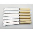 Jays Oxford St Set Of 6 Faux Bone Handled Dessert Knives #2 Vintage Cutlery (#100307) 3