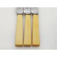 3x Harrods Large Faux Bone Block Handled Stainless Steel Dinner Knives Vintage (#100364) 3