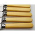6x Large Palette Shaped Dinner Knives Steel Faux Bone Handles Gladwin Vintage (#100368) 4