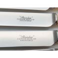 Fine Set Of 6 Palette Shape Dinner Knives Faux Bone Handled Sheffield Vintage (#100410) 2