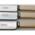 Fine Set Of 6 Palette Shape Dinner Knives Faux Bone Handled Sheffield Vintage (#100410) 4