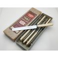 Large Palette Dinner Knives Faux Bone Handled Vintage Steel Boxed Sheffield (#100552) 2