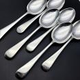 Old English Pattern - Set Of 6 Dessert Spoons - Alpin Plate - Silver Plated (#59615) 4