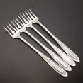 4x Silver Plated Seafood Forks Tudor Plate Enchantment Pattern - Vintage (#60167) 4