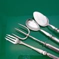 Windsor Pattern Pickle Meat Forks And Jam & Cream Spoons Silver Plated (#60835) 3